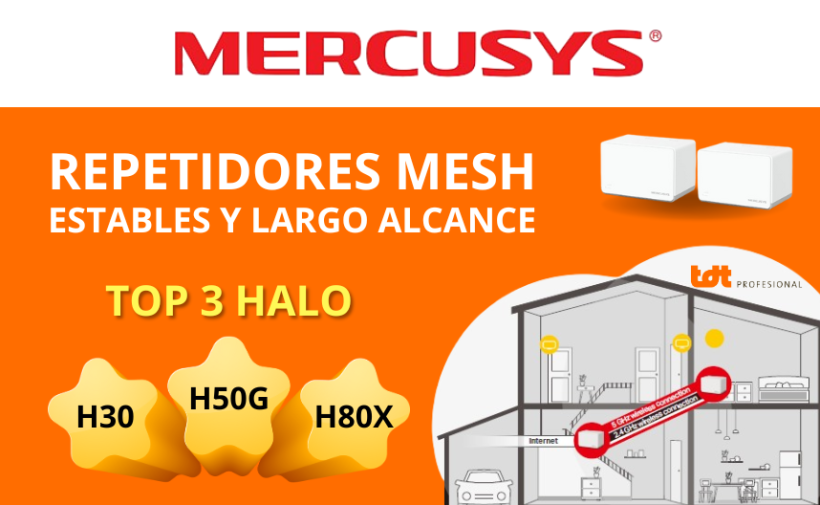 mercusys halo mesh repetidores wifi largo alcance