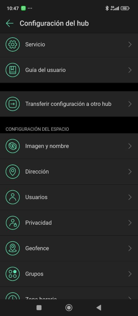 configuracion hub