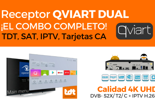 receptor QVIART DUAL 4K Combo completo