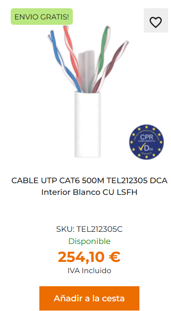 comprar material telecomunicaciones cable UTP televes