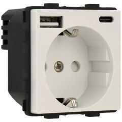 Wall Plug with 2 USB Ports White by A-SMARTHOME