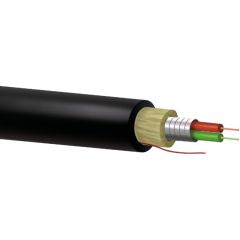 Cable 2 Fibras Monomodo 600µm Armado Negro DCA LSZH en Bobina 1Km de Keynet