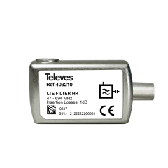 Filtro LTE 5G de interior con conector CEI Televes 403210