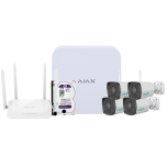 Kit de Videovigilancia: Grabador 108-W + 4 Cámaras Bullet + Router WiFi 4 Puertos+ Disco Duro 1T de Ajax