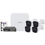 Video Surveillance Kit: 108-W Recorder + 4 Bullet Cameras + 4-Port Switch + 1T Ajax Hard Drive