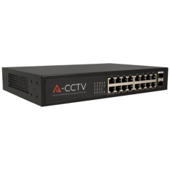 18P 250W Switch: 16 POE Ports and 2 Uplink Ports 