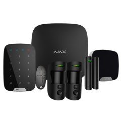 Kit alarma AJAX 4G +2 PirCAM +contacto +mando +teclad+sirena Negro