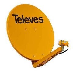 Antena Parabólica Televes tipo Offset de 95 cm. Aluminio HQ ALTA CALIDAD Color naranja