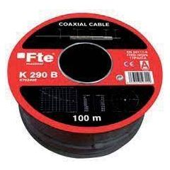 Coaxial Cable K290 RG6 Coil of 100 meters Black FTE