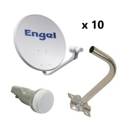 Kit Antenna 60cm + LNB + Support 32 Silver X10