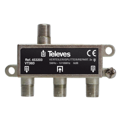 5-1218Mhz Splitter F 3D 6dB Docsis 3.1 Televes 453203