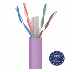 Cable utp cat 6 violeta libre de halogenos