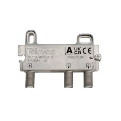 Repartidor de 2 Salidas TDT con Conector F 4 dB de Televes