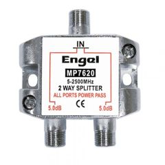 Repartidor de 2 Salidas TDT y SAT con Conector F 5.1 dB de Engel