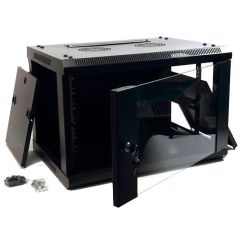 Disassembled Rack Cabinet 9U 60xx60 with Thermostat 2 Fans/1 Tray 