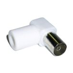 Conector coaxial CEI hembra acodado blanco