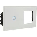 Kit with Double Panel and Switch 1 Button/1 Hole White by A-SMARTHOME