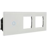 Kit with Triple Panel and Double Frame and 1 White Button Switch by A-SMARTHOME