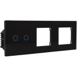 Kit with Triple Panel and Double Frame and 2 Black Button Switch by A-SMARTHOME