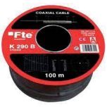 Coaxial Cable K290 RG6 Coil of 100 meters Black FTE