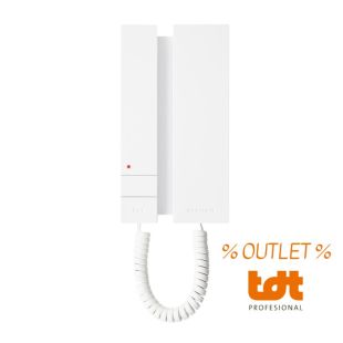 Telefonillo MINI 2708W de Comelit con conexión de 2 hilos. Teléfono con 2 pulsadores compatible únicamente con sistemas de porteros Comelit de solo Audio.