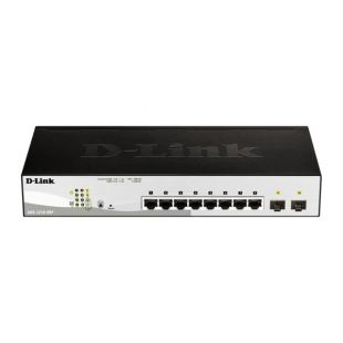 Switch Semigestionable 8 Puertos Giga POE y 2 Uplink SFP 45W de D-Link