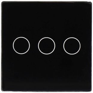 Simple Switch Panel with 3 Black Buttons A-SMARTHOME