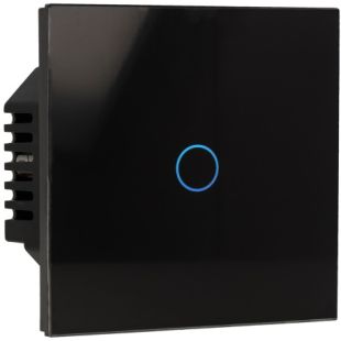 Kit con Panel e Interruptor 1 Boton Negro A-SMARTHOME