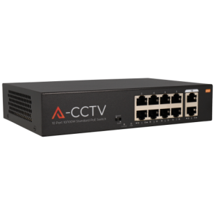 A-SWITCH-1008POE-100 Switch 10P 100W 8 Puertos POE y 2 Puertos Uplink 250m
