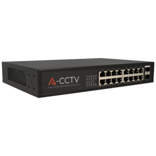 Switch 18P 250W: 16 Puertos POE y 2 Puertos Uplink 