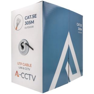 Cable UTP CAT5E Exterior Negro CCA en Bobina de 305m de A-CCTV