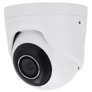 Cámara Turret IP 5Mpx Fija 4mm IR MicroSD 35m Micrófono IA color Blanco de Ajax