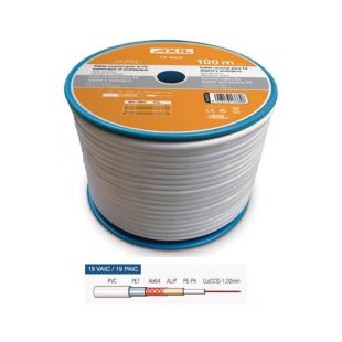 Cable Coaxial Interior Blanco PVC Bobina 100m de Engel