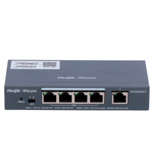 Switch Gestionable 4 Puertos 1GB POE+ y 1 Uplink RJ45 1Gb 54W de Reyee