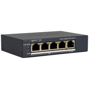 Switch 5 Puertos 4 Puertos POE 1GB y 1 Uplink 1GB 60W de Hikvision