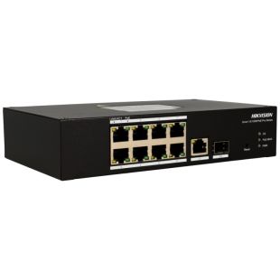 Switch 10 Puertos 8 Puertos POE 10/100 y 1 Uplink 1GB 110W de Hikvision