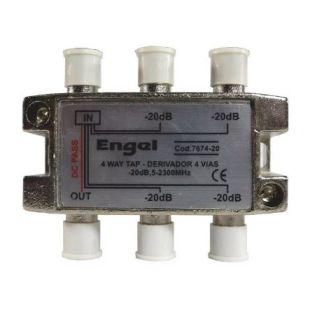 Derivador 4 Salidas Conector F 20dB de Engel