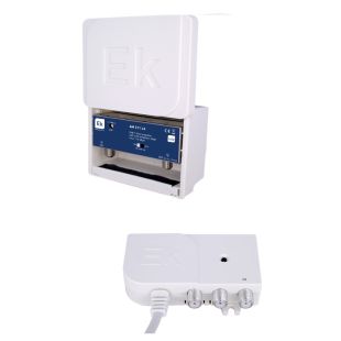 Kit Amplificador de Mástil 1 Entrada UHF 1 Salida 35dB con LTE2 + Fuente de Alimentación de Ekselans