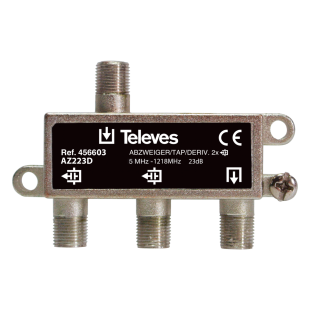 Derivador de 2 Salidas CATV Conector F 23dB de Televes