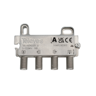 Derivador 2 Salidas Terminal CATV Conector F 9dB de Televes