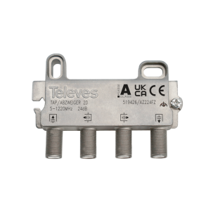 Derivador 2 Salidas Terminal CATV Conector F 24dB de Televes