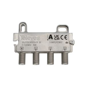 Repartidor de 3 Salidas TDT con Conector F 8 dB de Televes