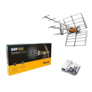 Kit de antena con dipolo activo y fuente de alimentación