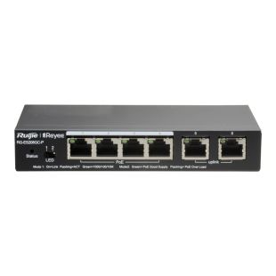 Switch Gestionable 4 Puertos 1GB POE+ y 2 Uplink RJ45 1Gb 54W de Reyee