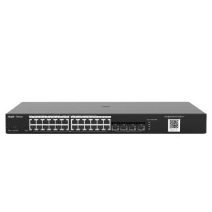 Switch Gestionable 24 Puertos 1GB POE+ y 4 SFP 1Gb 370W Enracable de Reyee