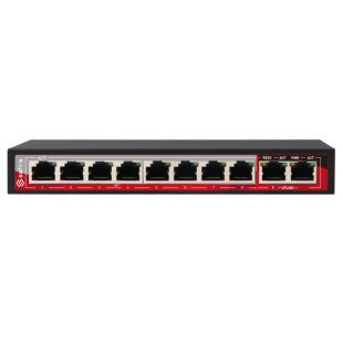 Switch 8 puertos PoE + 2 Uplink Safire SF-SW1008POE-96